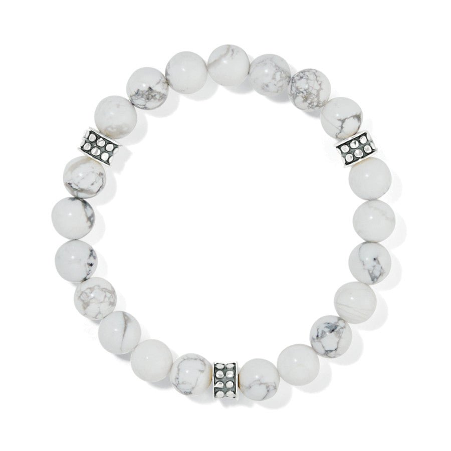 Brighton Pebble Dot Dream Stretch Bracelet – Silver & White Howlite - Juli's Wearable Art