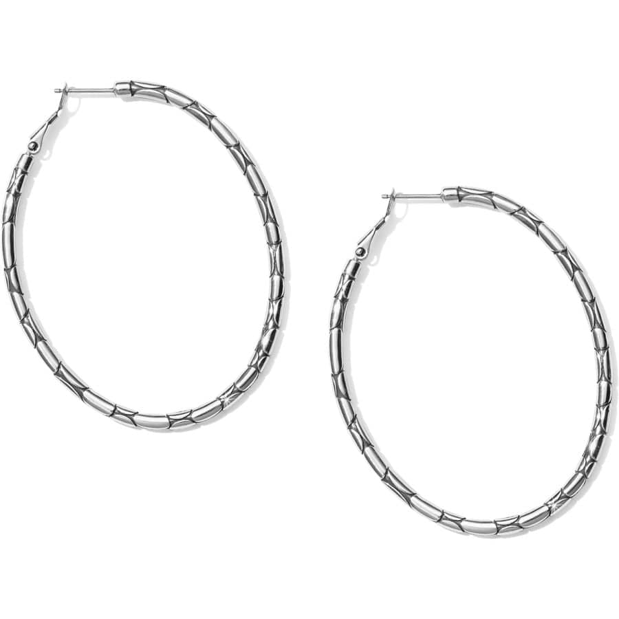 Brighton Pebble Large Oval Hoop Earrings – Silver - Juli's Wearable Art