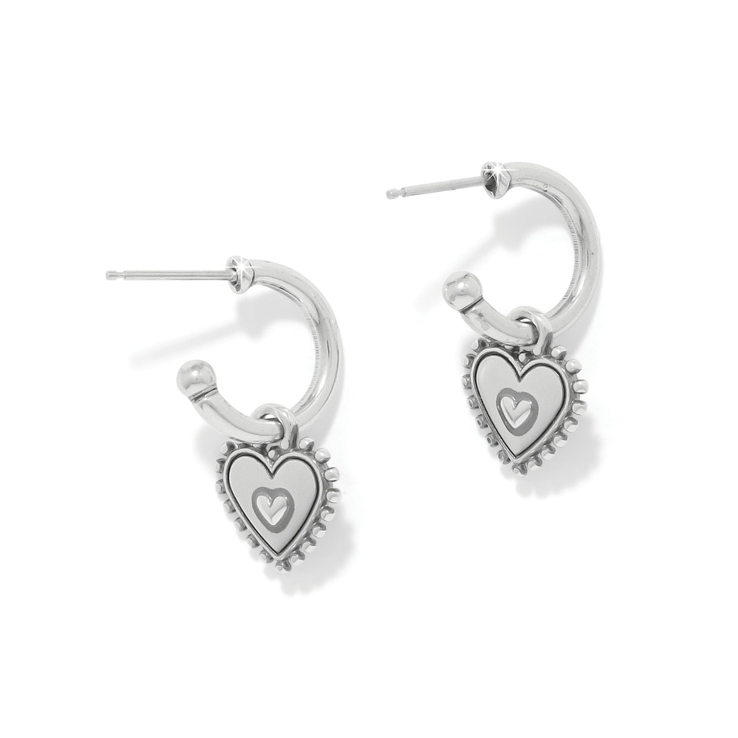 Brighton Pretty Tough Amour Heart Post Drop Earrings - Juli's Wearable Art