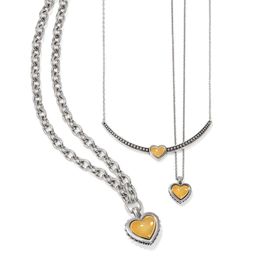 Brighton Pretty Tough Bold Heart Necklace – Silver - Gold - Juli's Wearable Art