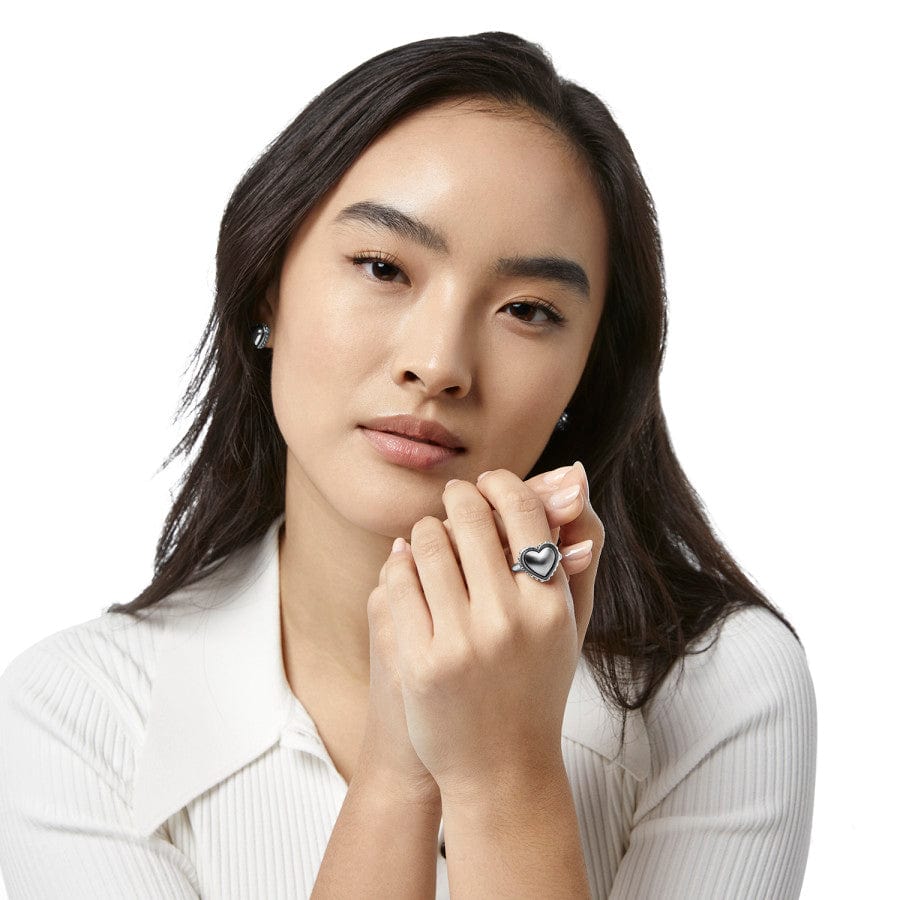 Brighton Pretty Tough Bold Heart Ring – Silver - Juli's Wearable Art