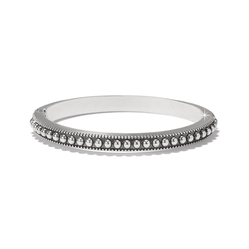 Brighton Pretty Tough Gem Hinged Bangle – Silver & Black - Juli's Wearable Art