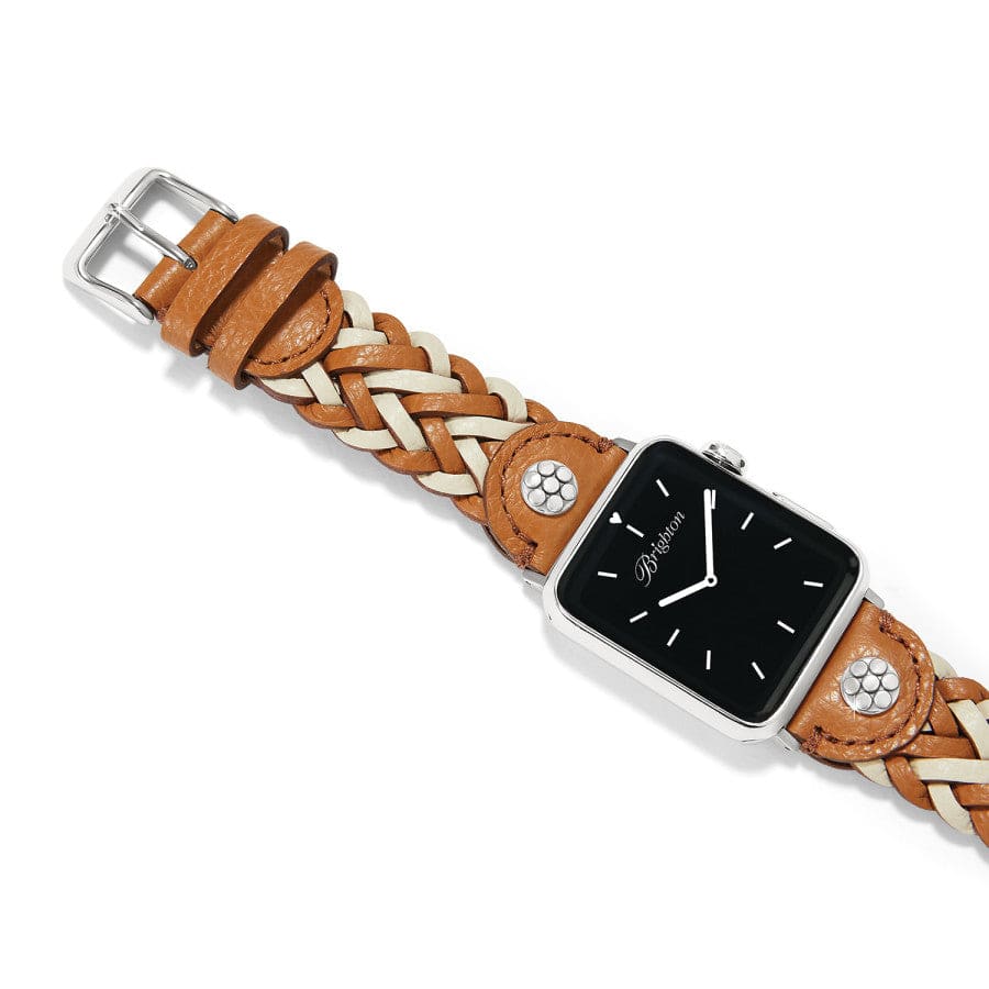Brighton Rory Leather Watch Band - Shoe White & Toffee - Juli's Wearable Art