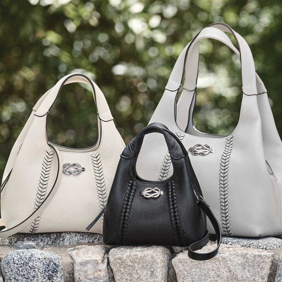 Brighton Shay Convertible Bag – Shoe White Herringbone Leather - Juli's Wearable Art