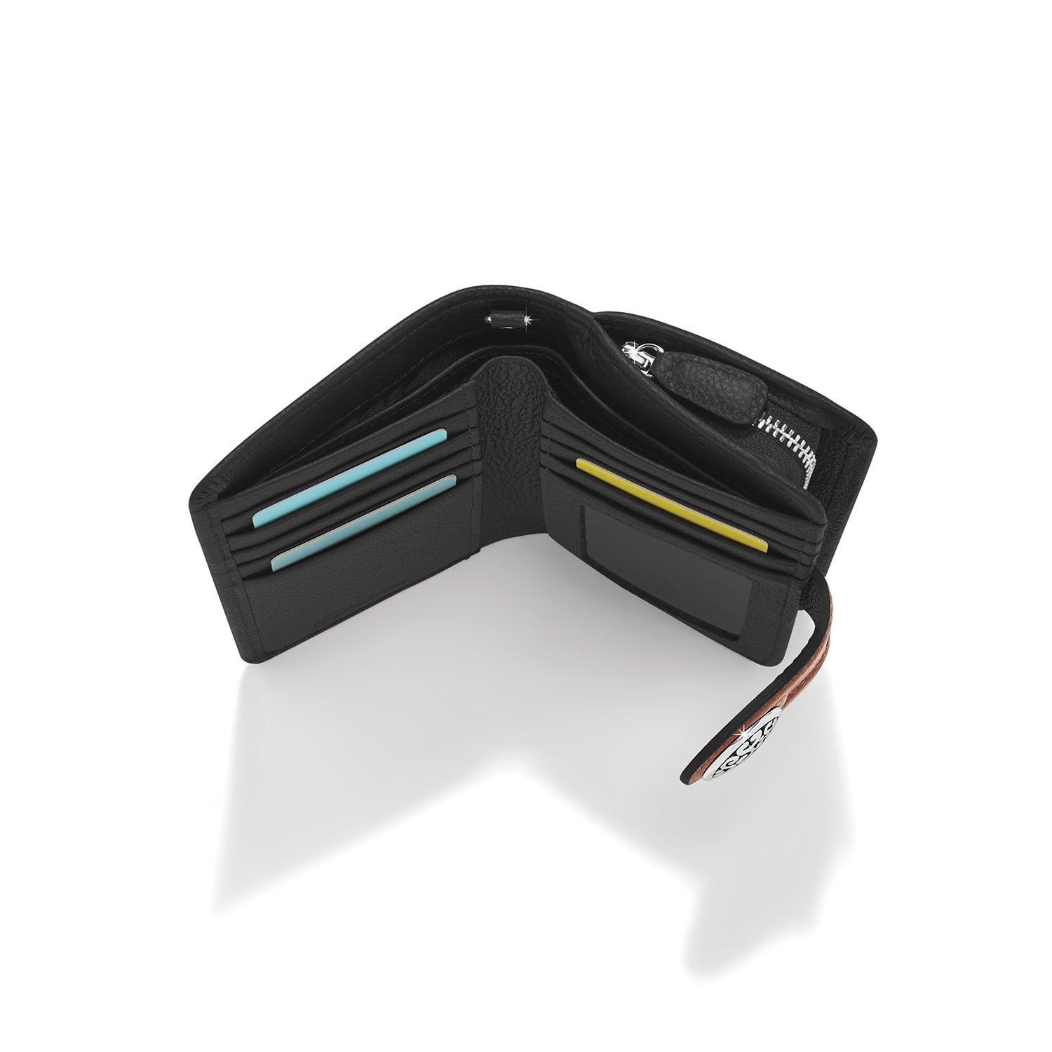 Brighton Shelby Medium Wallet – Black/Bourbon - Juli's Wearable Art