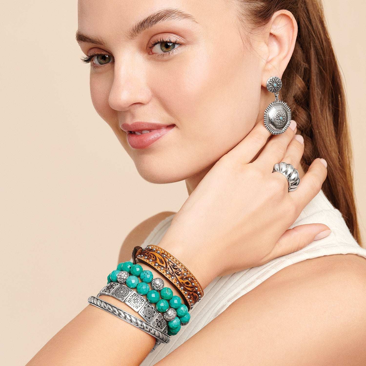 Brighton Sierra Bandit Bracelet - Tan - Juli's Wearable Art