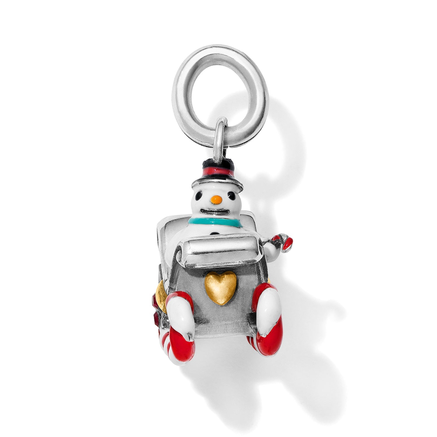 Brighton Snowman Sleigh Charm - Juli's Wearable Art