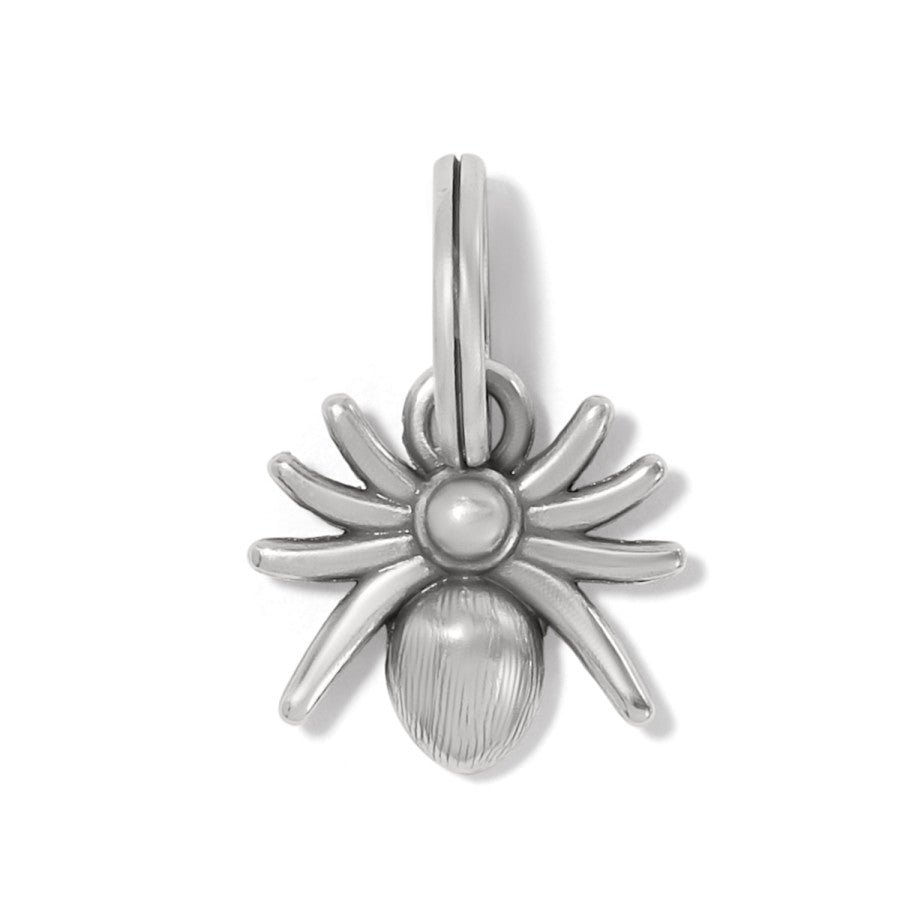 Brighton Spooky Spider Charm – Silver with Tanzanite Crystal - Juli's Wearable Art