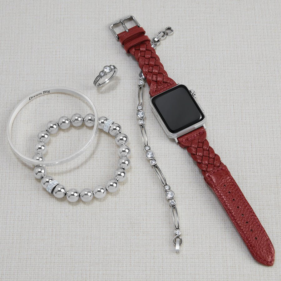 Brighton Sutton Braided Leather Watch Band - Chili Pepper - Juli's Wearable Art