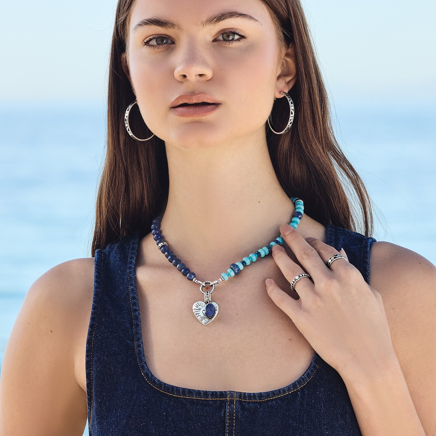 Brighton Token Charm Lapis Turquoise Necklace - Juli's Wearable Art