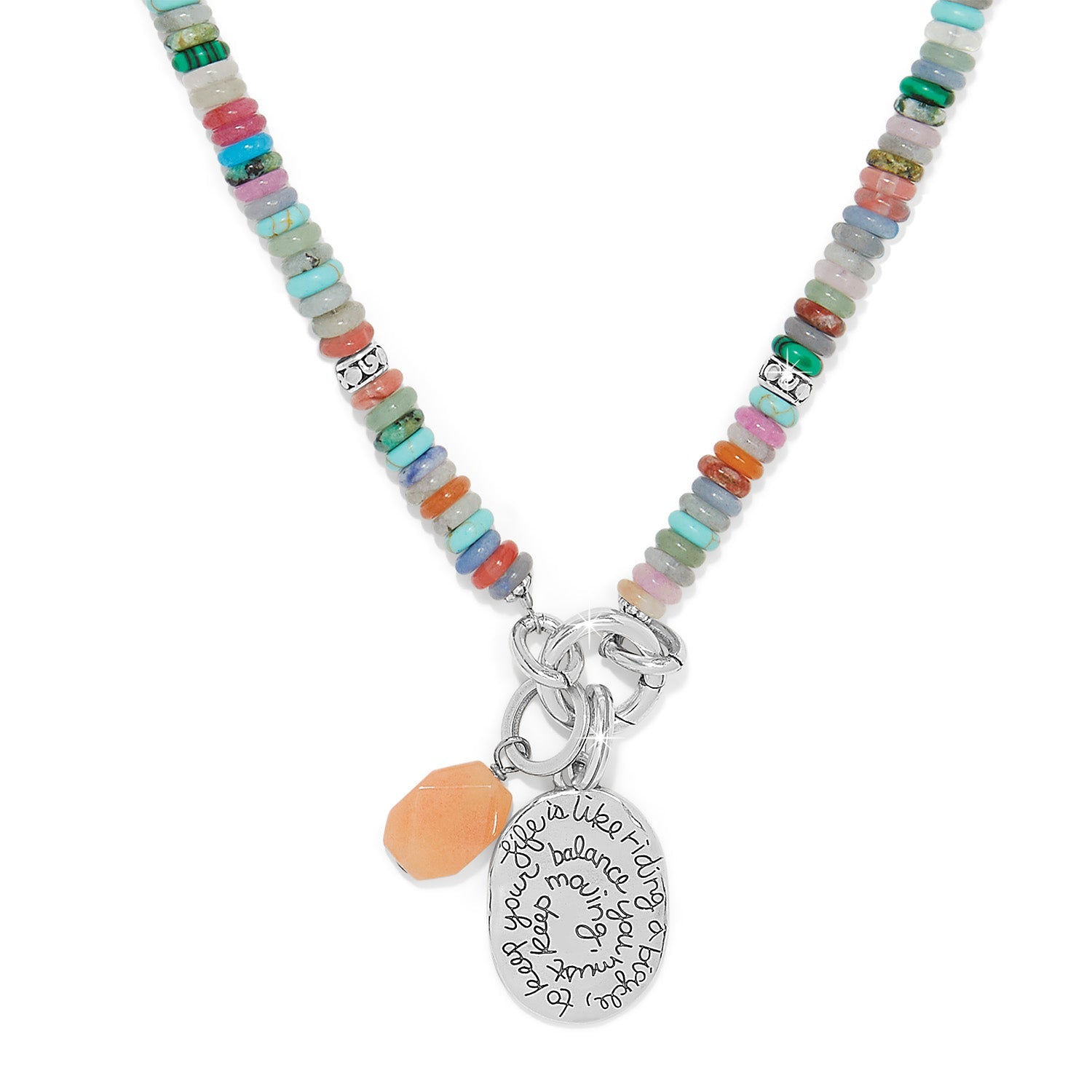 Brighton Token Charm Mix Gemstone Necklace - Juli's Wearable Art