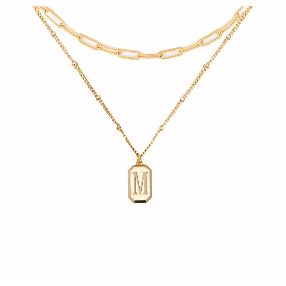 CAI Layering Tag Initial Necklaces - Gold - Juli's Wearable Art