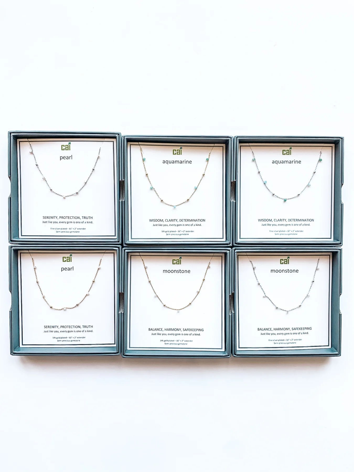 CAI Silver Satellite Gemstone Necklaces - Juli's Wearable Art