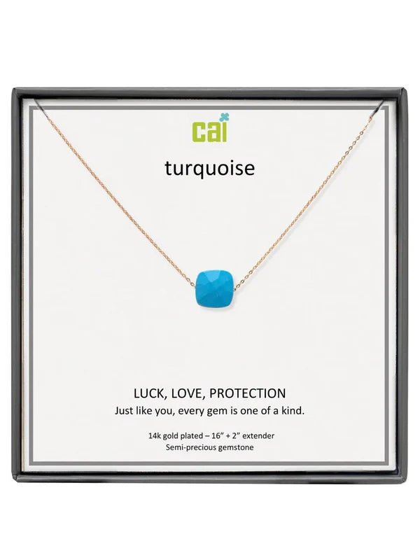 CAI Turquoise Square Gemstone Necklaces - Juli's Wearable Art