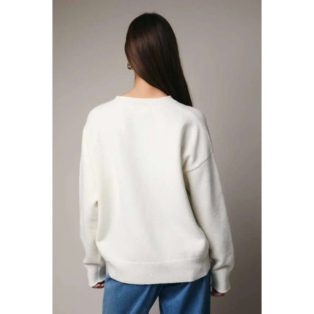 Champagne Graphic Sweater - Juli's Wearable Art