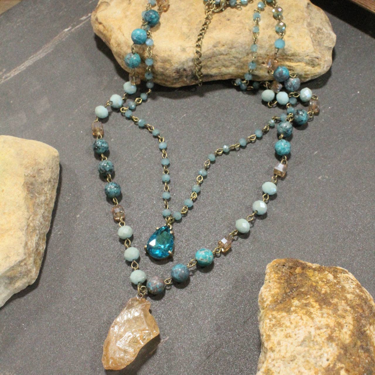 Charming Bohemian Jade Stone Layered Necklace - Juli's Wearable Art