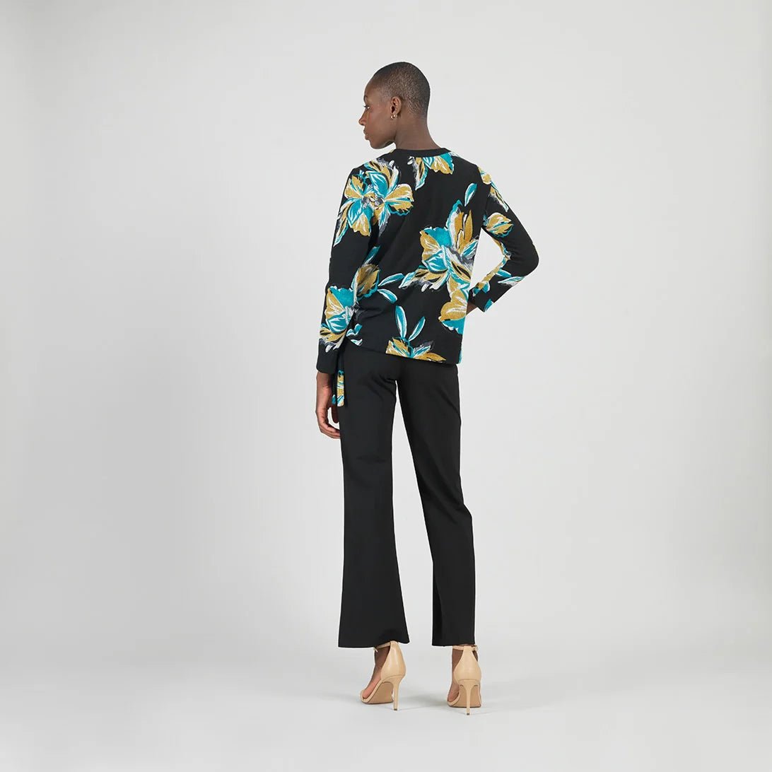 Clara Sunwoo Cozy Knit - Textured Side Pull - Tie Sweater Top - Butterfly Orchid - Juli's Wearable Art