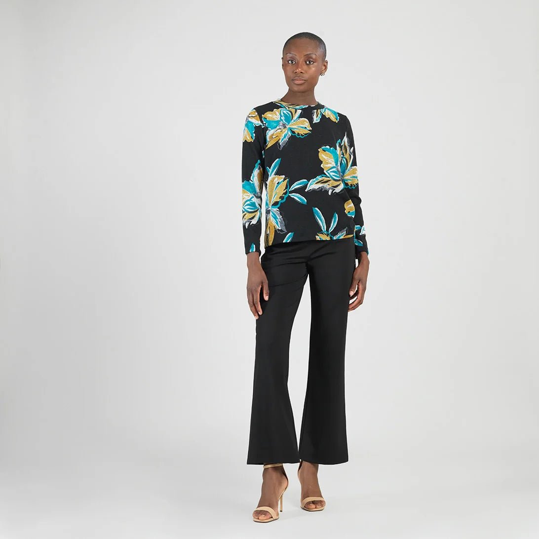 Clara Sunwoo Cozy Knit - Textured Side Pull - Tie Sweater Top - Butterfly Orchid - Juli's Wearable Art