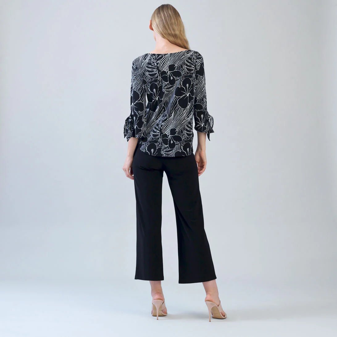 Clara Sunwoo Crepe Knit | Tie Cuff Curved Hem Top | Orchid Sketch - Juli's Wearable Art