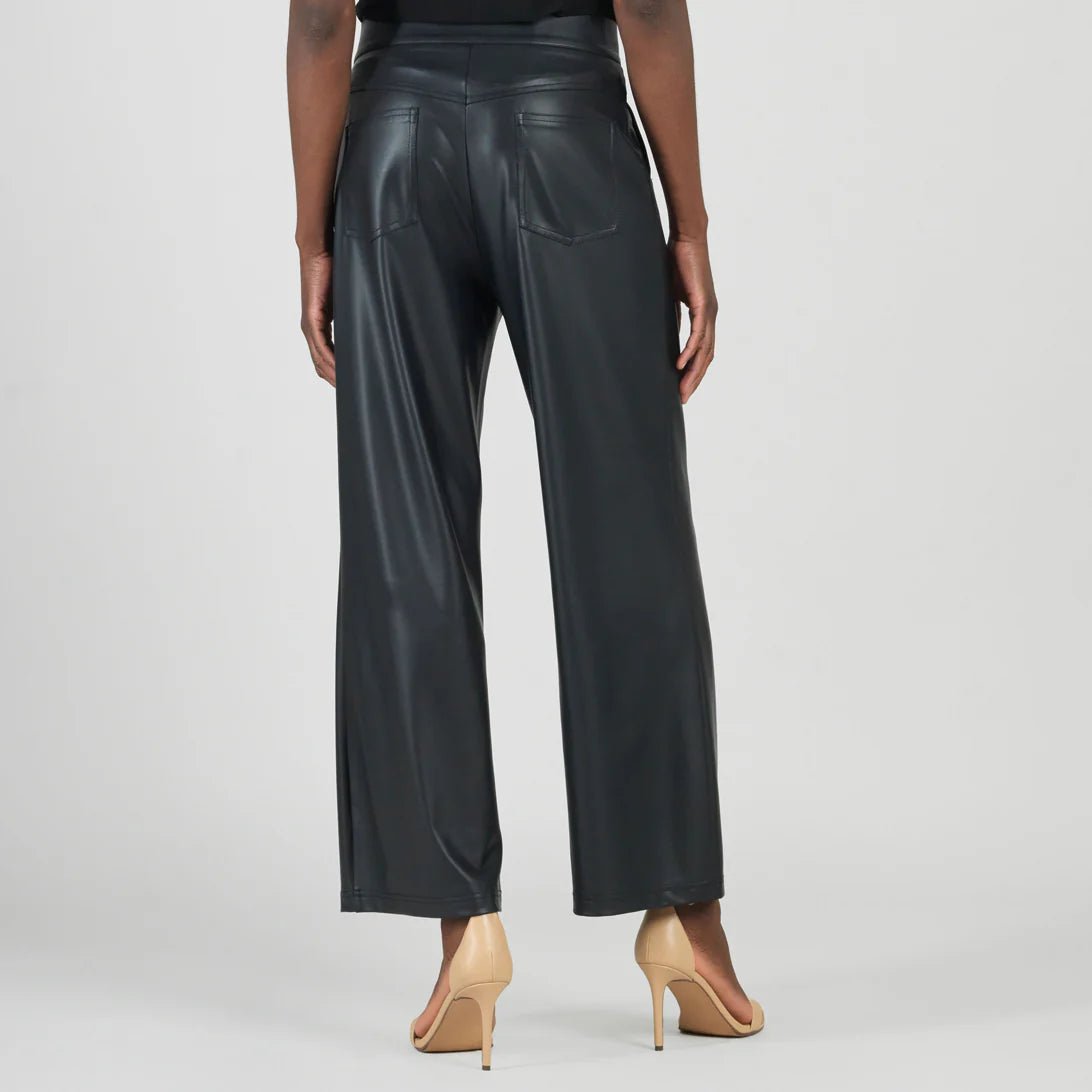 Clara Sunwoo Liquid Leather™ - Sheen Zip Closure Loose Leg Pocket Pant - Black - Juli's Wearable Art