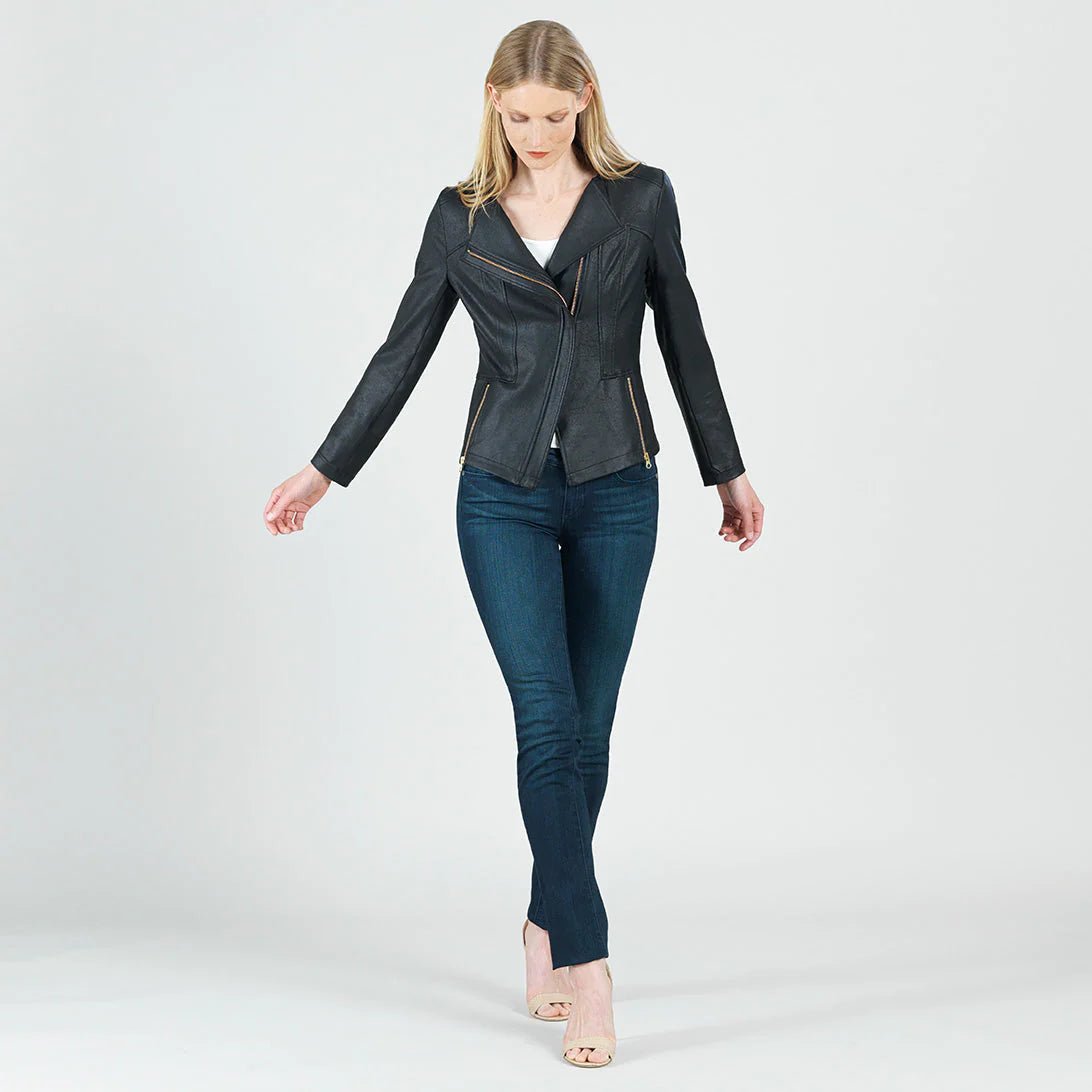Clara Sunwoo Liquid Leather™ Signature Jacket - Black - Juli's Wearable Art