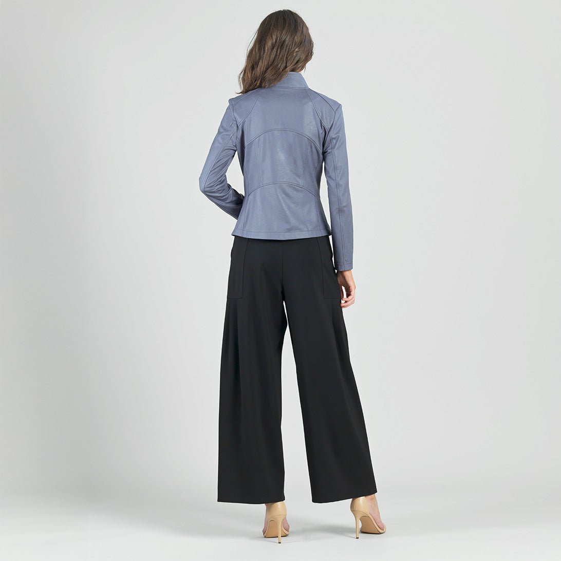 Clara Sunwoo Liquid Leather™ Signature Jacket - Charcoal Gray - Juli's Wearable Art