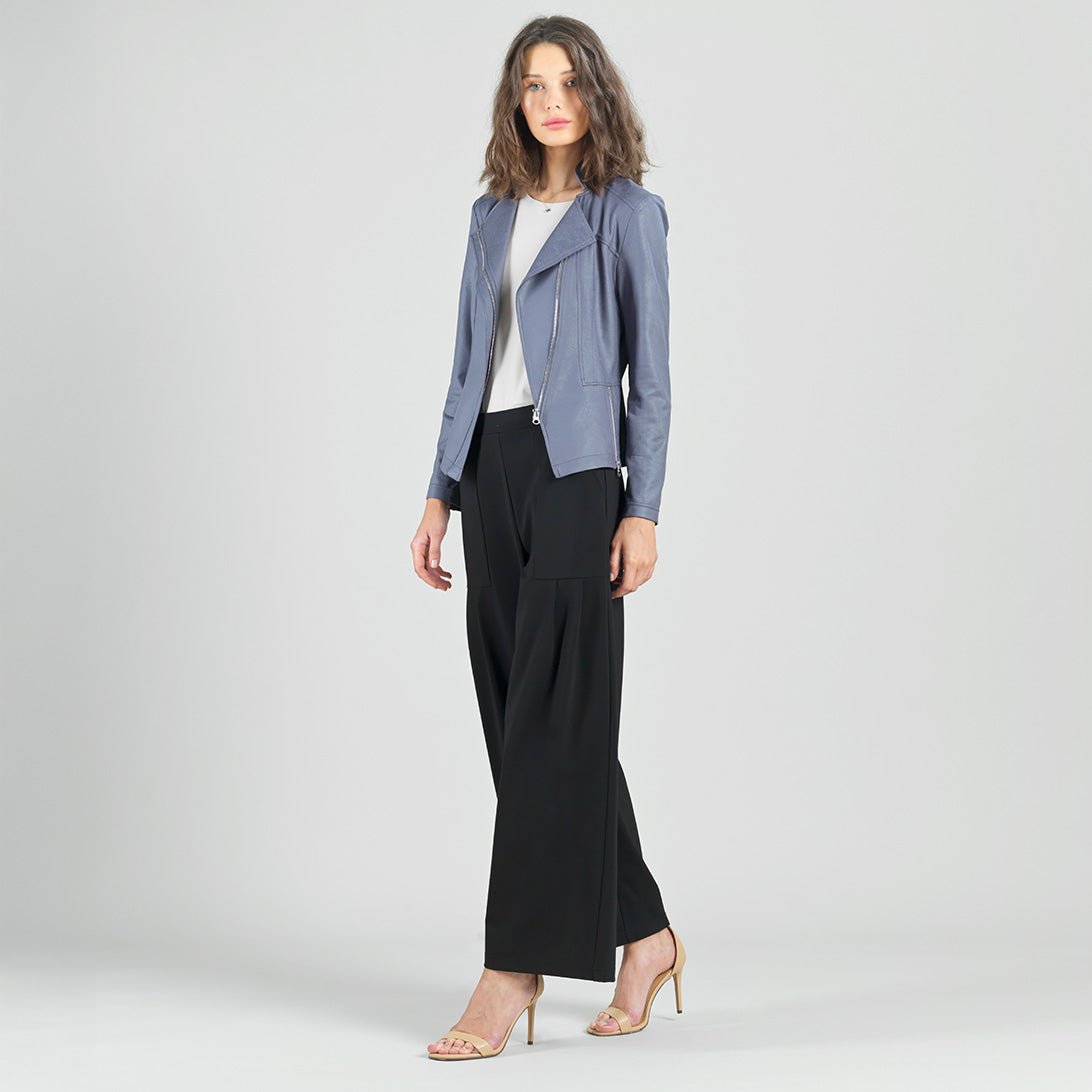 Clara Sunwoo Liquid Leather™ Signature Jacket - Charcoal Gray - Juli's Wearable Art