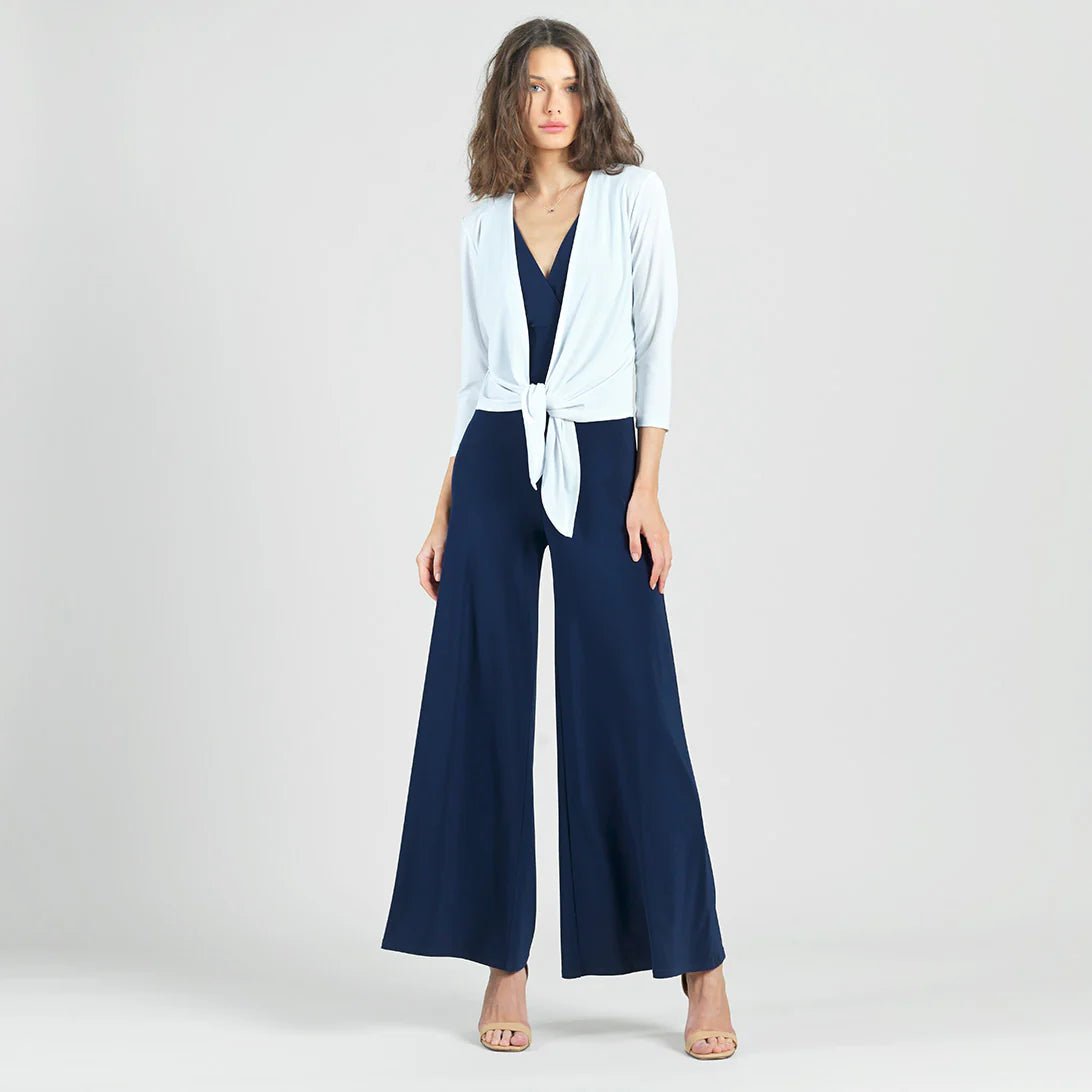 Clara Sunwoo Modern Tie Front Cardigan | White - Juli's Wearable Art