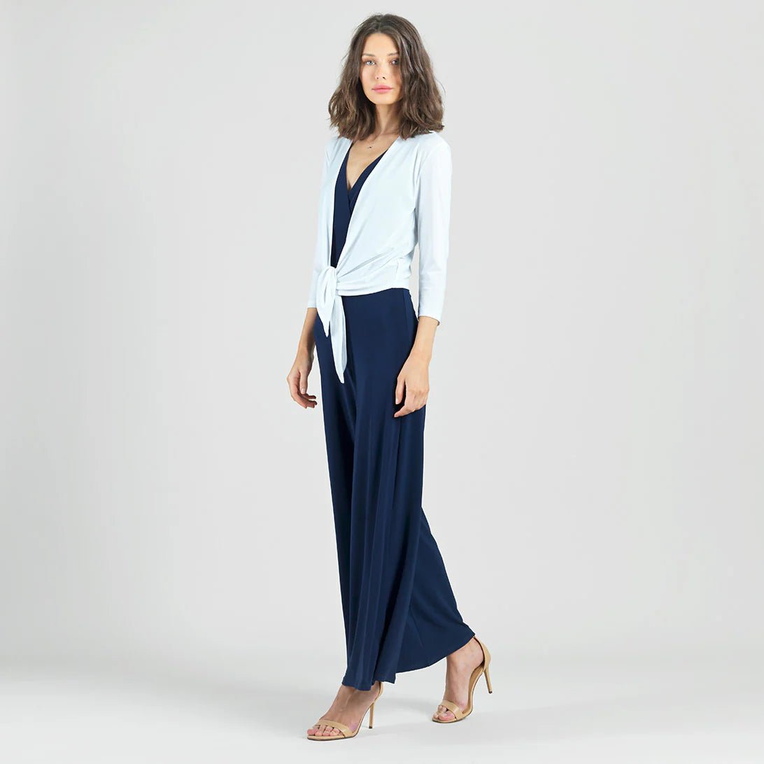 Clara Sunwoo Modern Tie Front Cardigan | White - Juli's Wearable Art