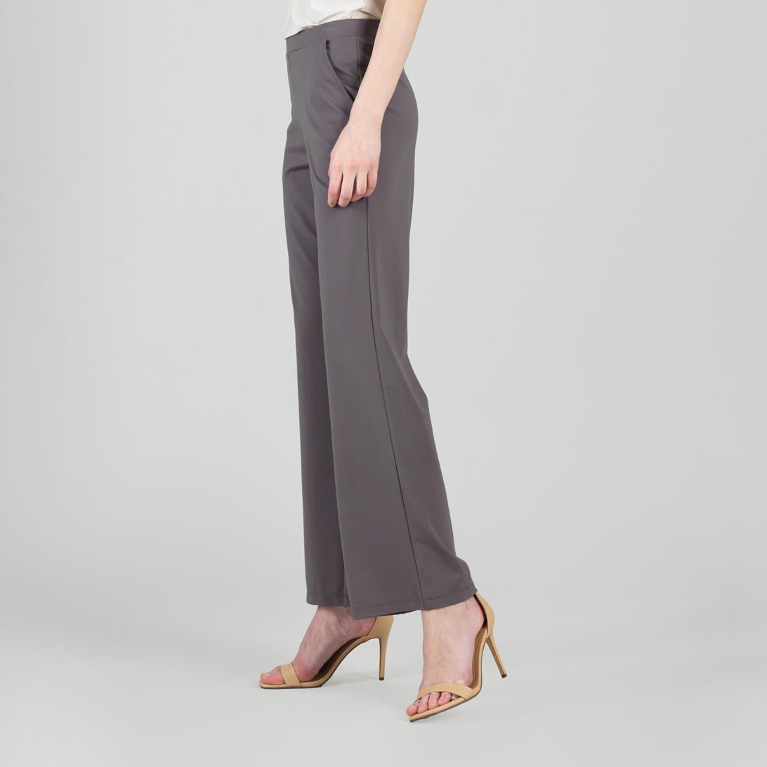 Clara Sunwoo Rayon - Ponte Knit - Loose Leg Pocket Pant - Mocha - Juli's Wearable Art