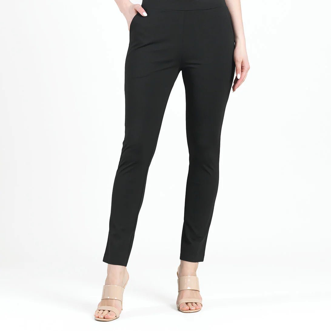 Clara Sunwoo Rayon - Ponte Knit - Straight Leg Pocket Pant - Black - Juli's Wearable Art