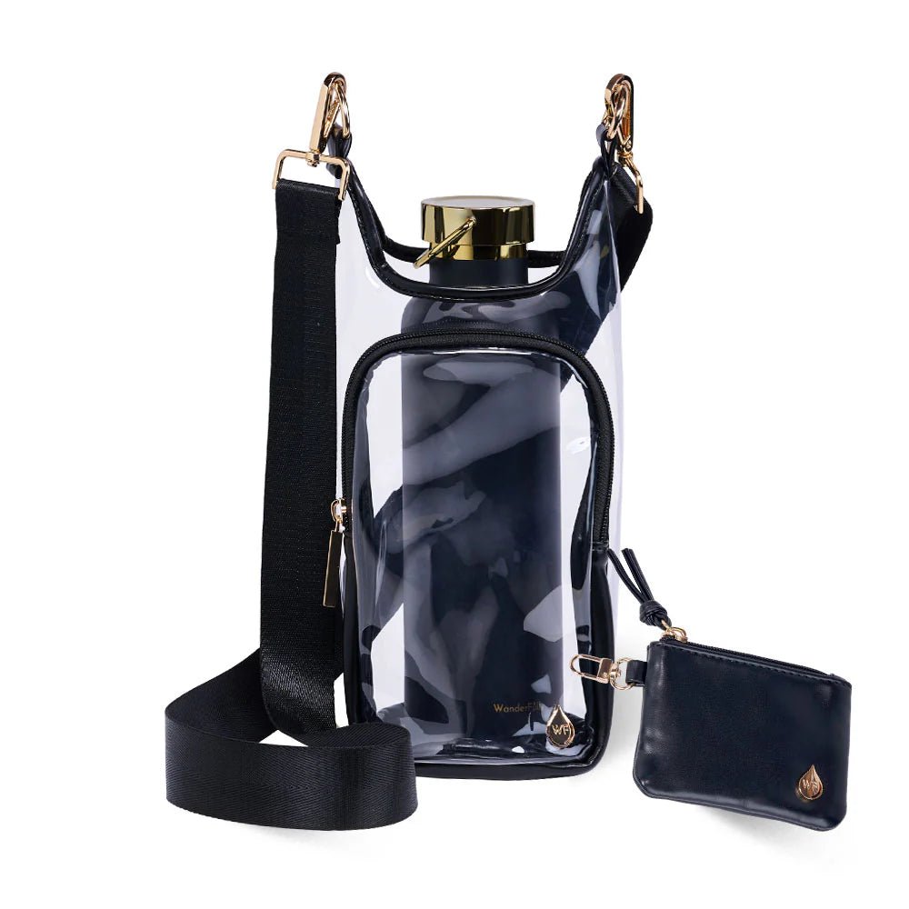 Clear HydroBag® Stadium with Black Trim and Matching Pouch - Juli's Wearable Art