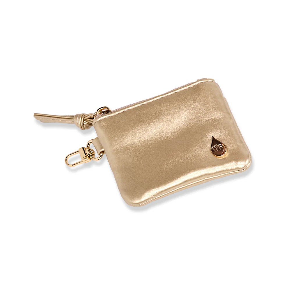 Clear HydroBag® Stadium with Gold Trim and Matching Pouch - Juli's Wearable Art