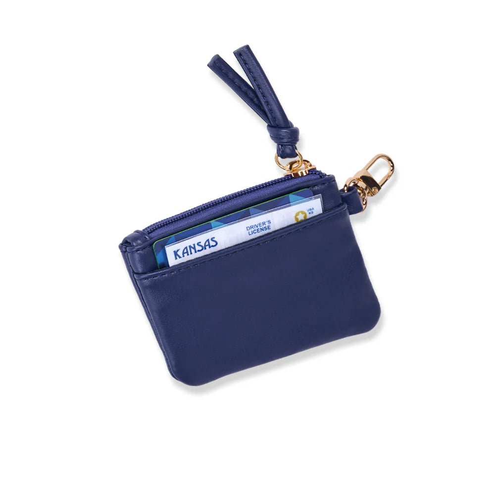 Clear HydroBag® Stadium with Navy Trim and Matching Pouch - Juli's Wearable Art