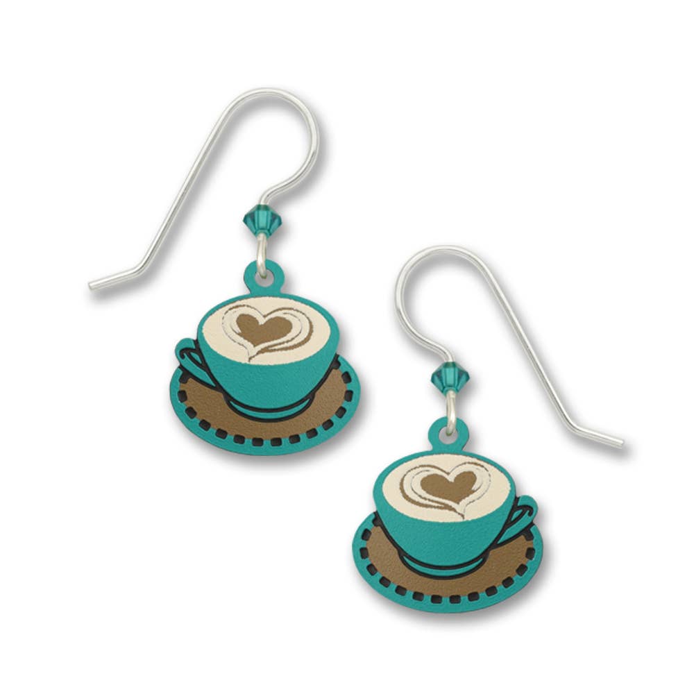 Coffee Cup Latte Art Earrings - Juli's Wearable Art