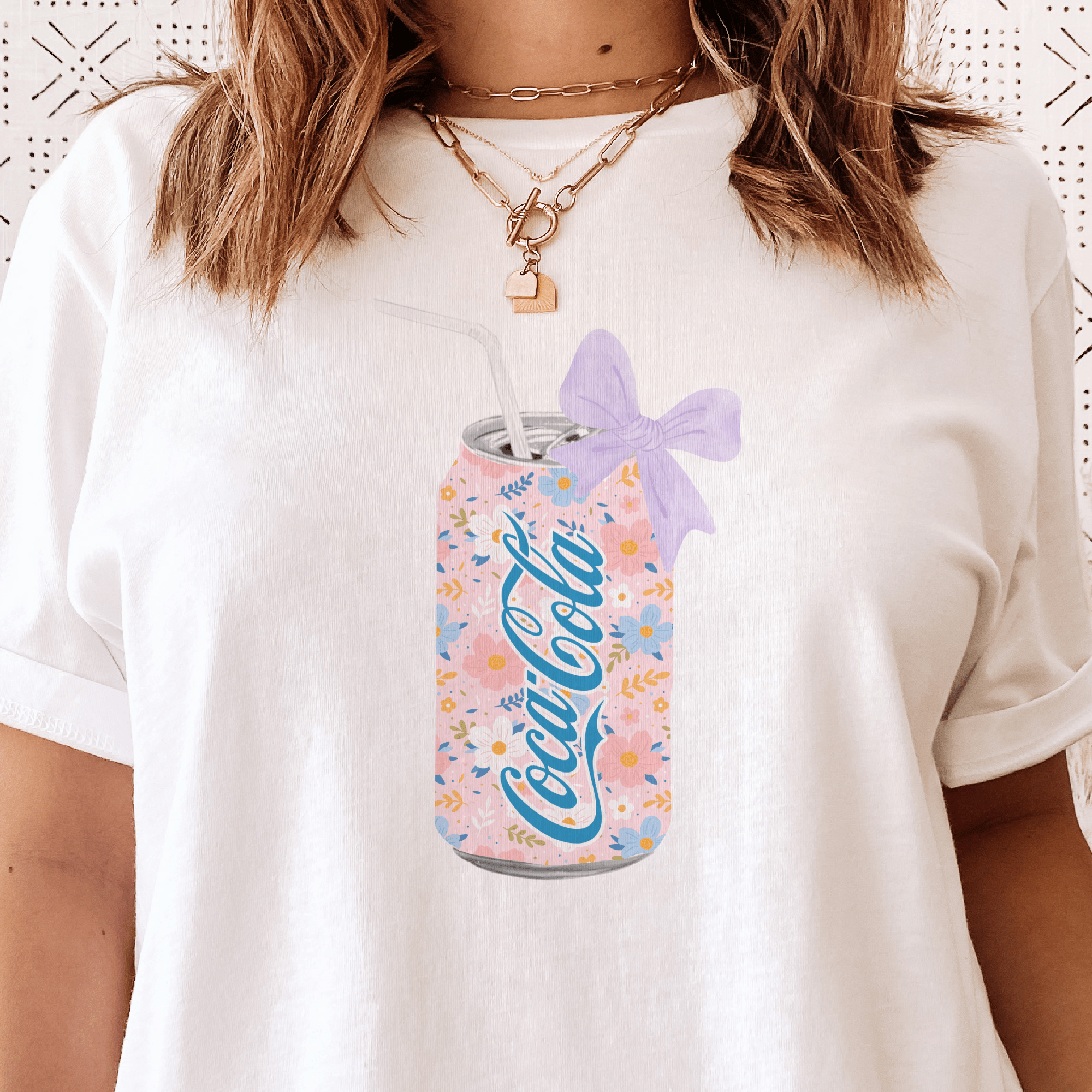 Coke & Floral Coca Cola Bow Can Vintage Graphic Tee - Juli's Wearable Art
