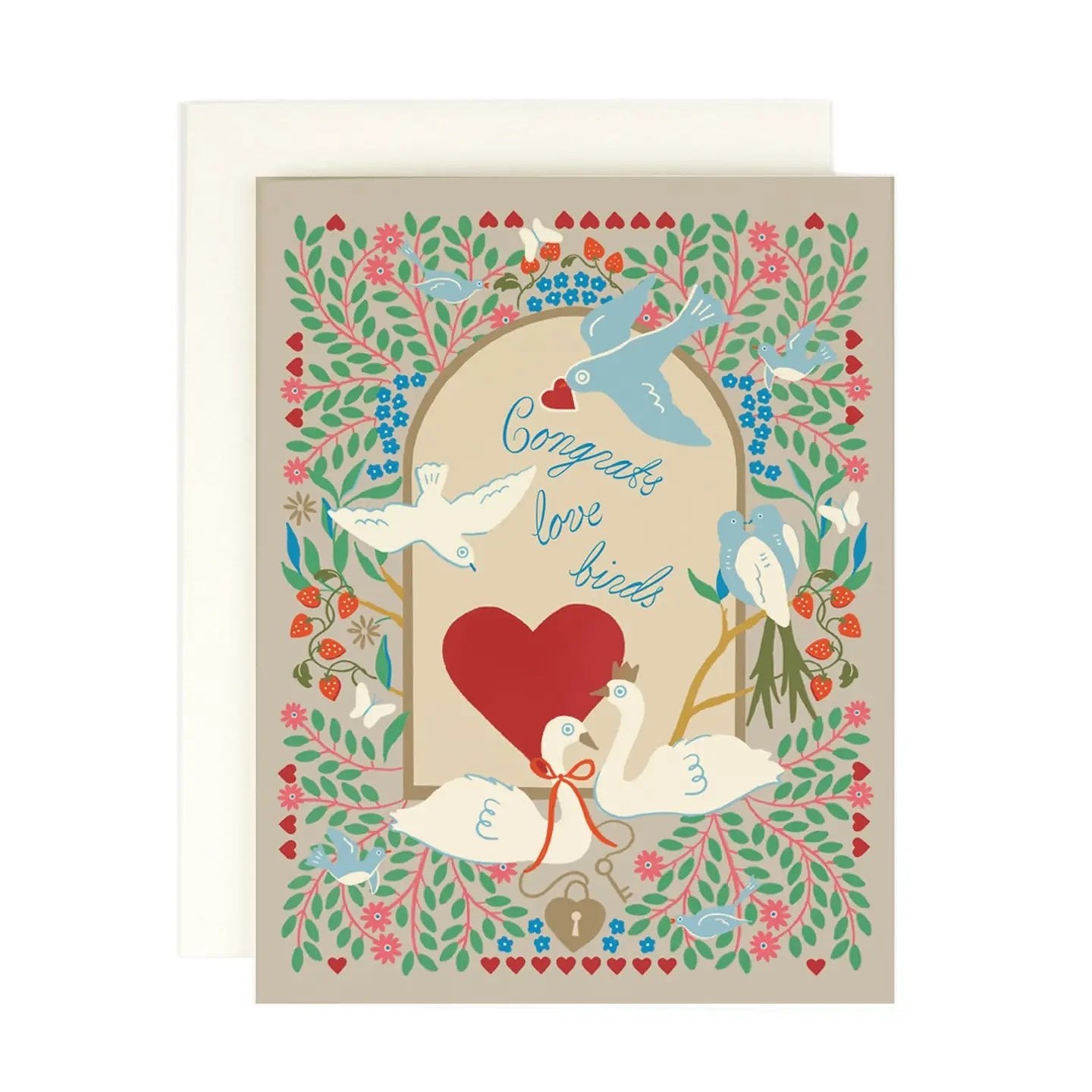 Congrats Love Birds Greeting Card - Juli's Wearable Art