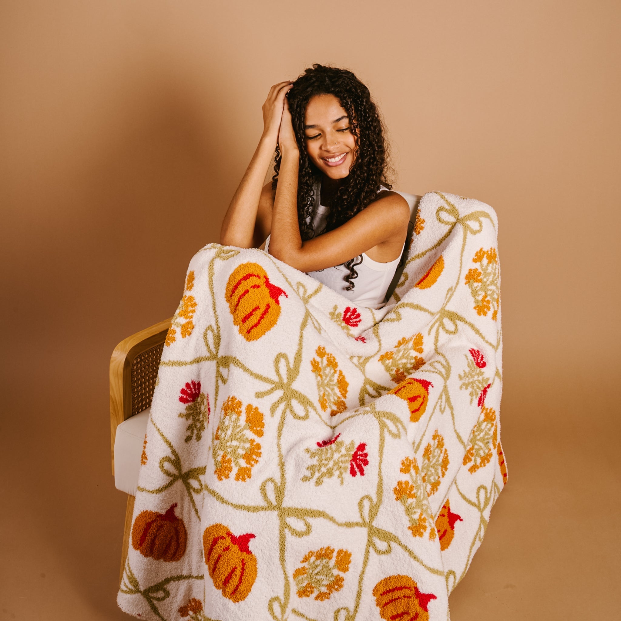 Cozy Dreams Luxe Blanket - Patchwork Pumpkins - Juli's Wearable Art