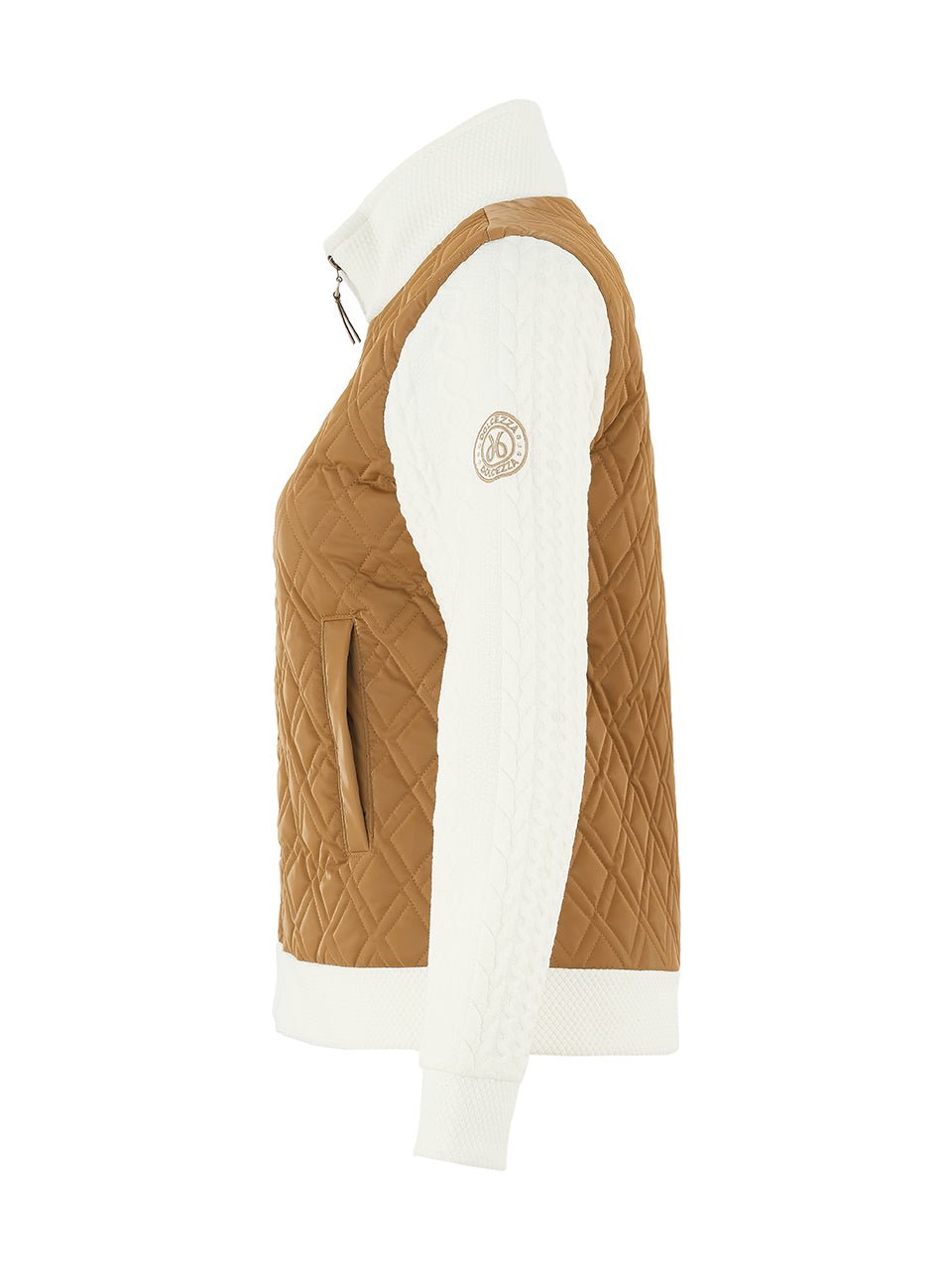 Dolcezza Quilted Zip Jacket | Camel & White - Juli's Wearable Art