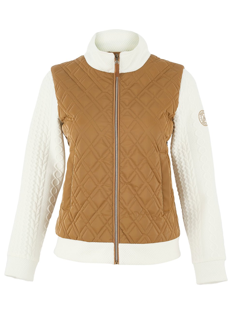 Dolcezza Quilted Zip Jacket | Camel & White - Juli's Wearable Art