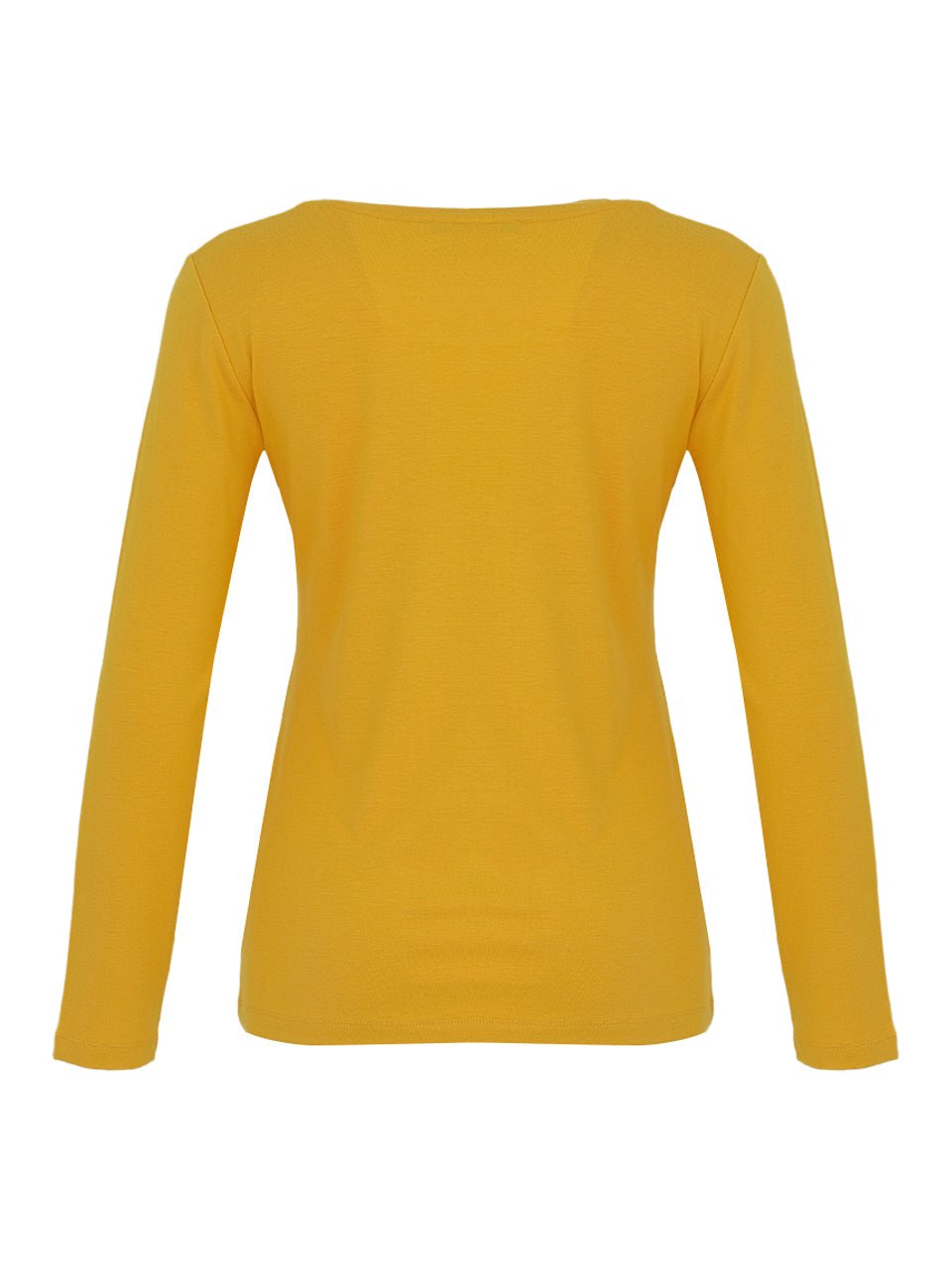 Dolcezza Yellow Ochre Crew Neck Long - Sleeved Top - Juli's Wearable Art