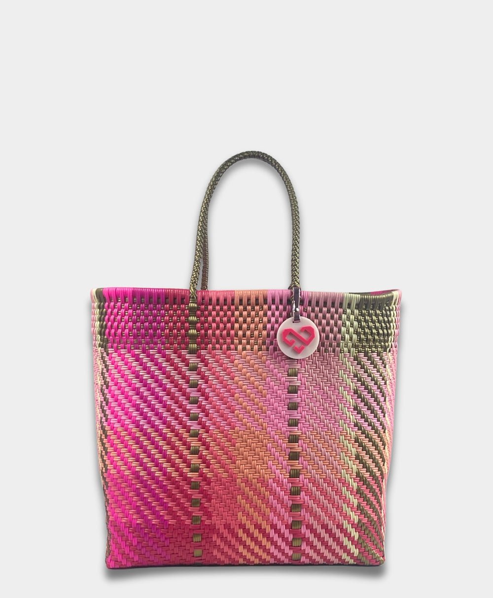 Donna Large Tote Bag – Handwoven Recycled Plastic - Juli's Wearable Art