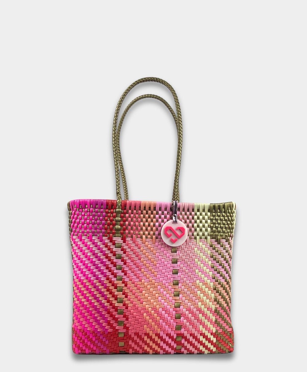Donna Medium Tote Bag – Handwoven Recycled Plastic - Juli's Wearable Art