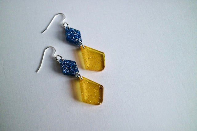 Double Dainty Acrylic Earrings – Bedford County School Colors - Juli's Wearable Art