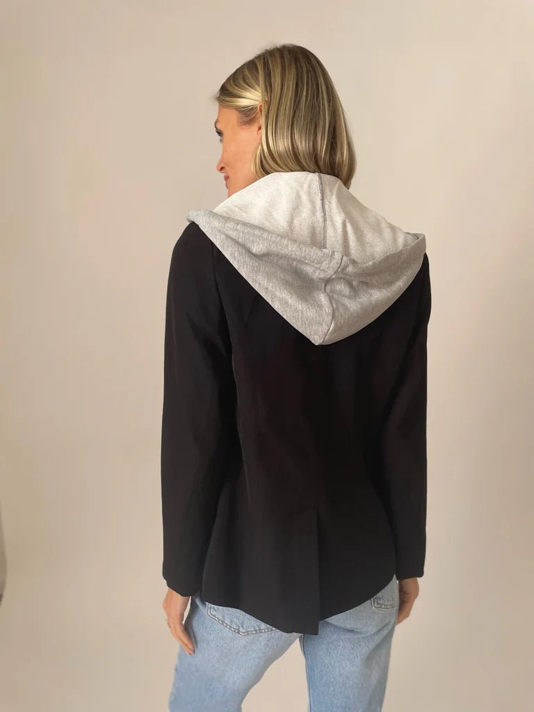 Drew Blazer with Sweatshirt Insert - Black - Juli's Wearable Art