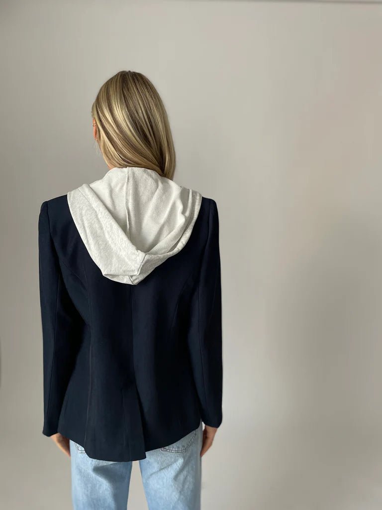 Drew Blazer with Sweatshirt Insert - Navy/Grey - Juli's Wearable Art