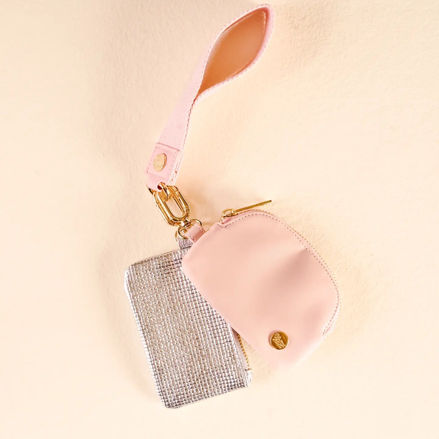 Dynamic Duo Pouch Luxe Wristlet - Rosé All Day - Juli's Wearable Art