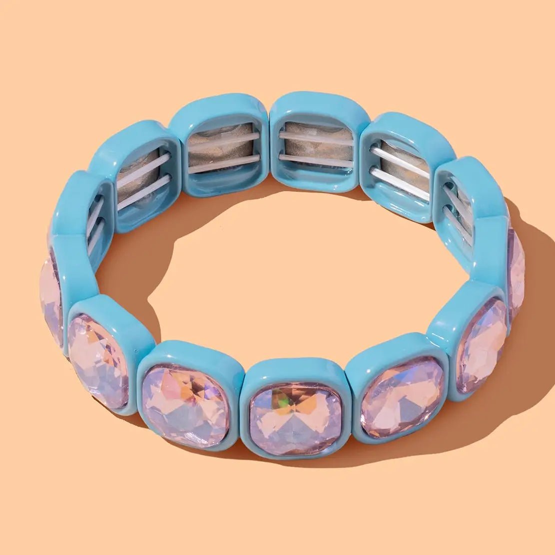 Elise Enamel Stretch Bracelet | Blue - Juli's Wearable Art