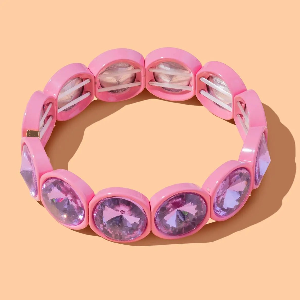 Elise Enamel Stretch Bracelet | Light Pink - Juli's Wearable Art