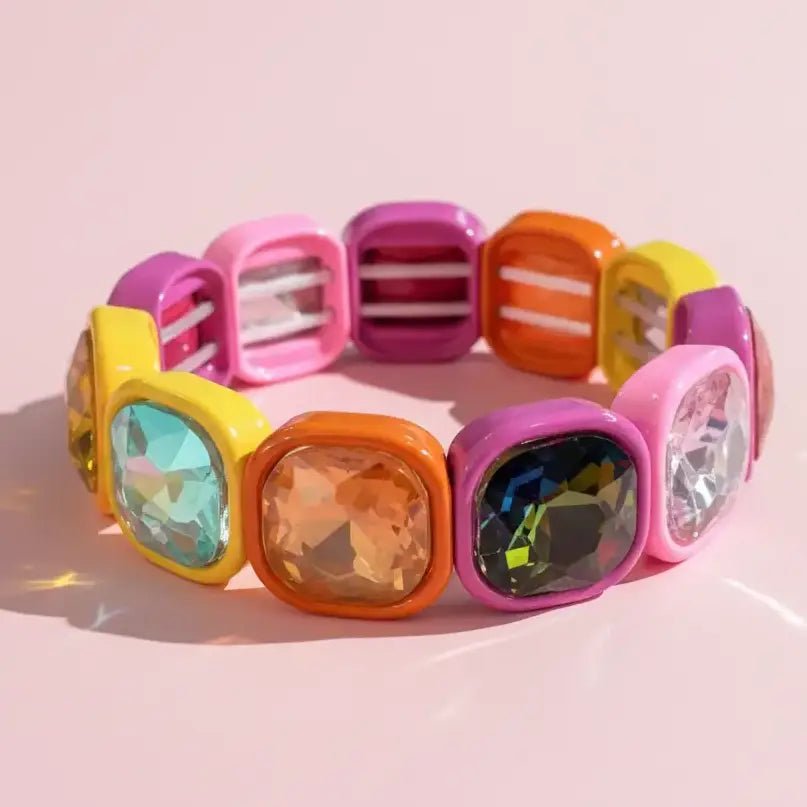 Elise Enamel Stretch Bracelet | Multi Colors - Juli's Wearable Art